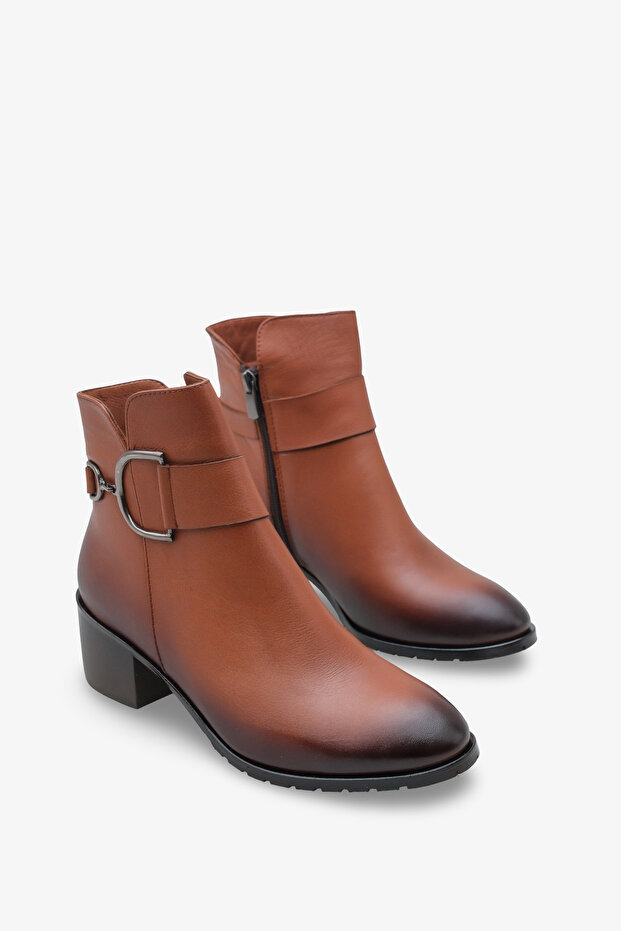 Silva Kadın Topuklu Bot Taba - 2