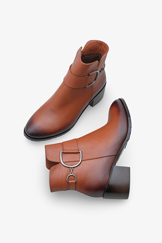 Silva Kadın Topuklu Bot Taba - 4