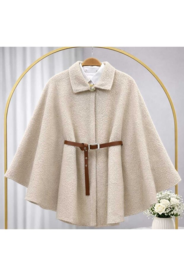 Women's Belted Buckle Poncho