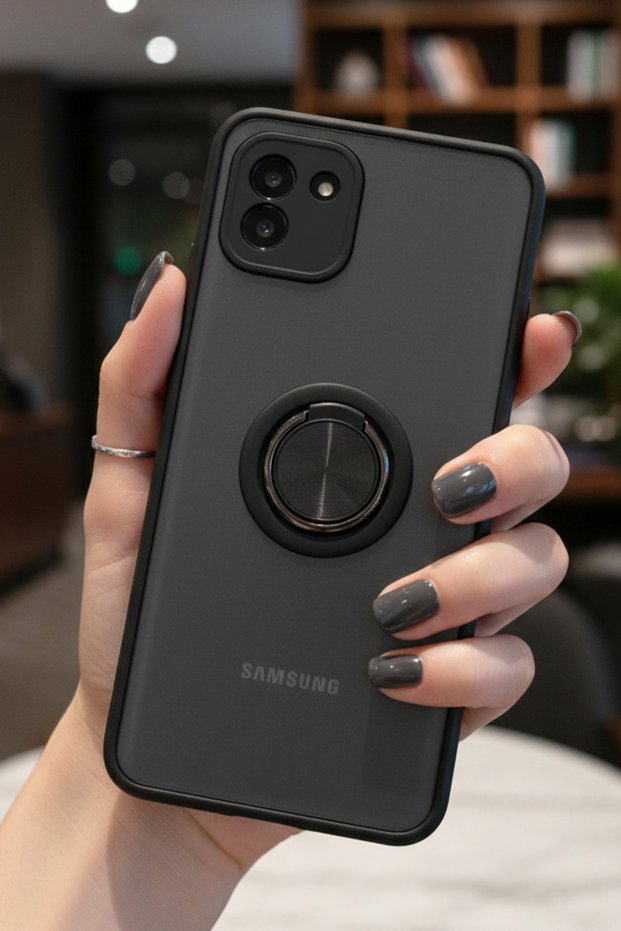 Ring Case with Camera Protection for Samsung Galaxy A03 - Stain-Resistant Matte and Durable Construction
