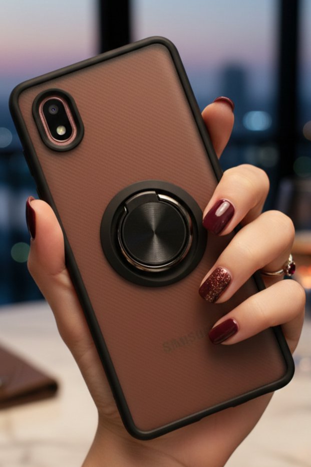 Ring Case with Camera Protection for Samsung Galaxy A01 Core - Stain-Resistant Matte and Durable Construction