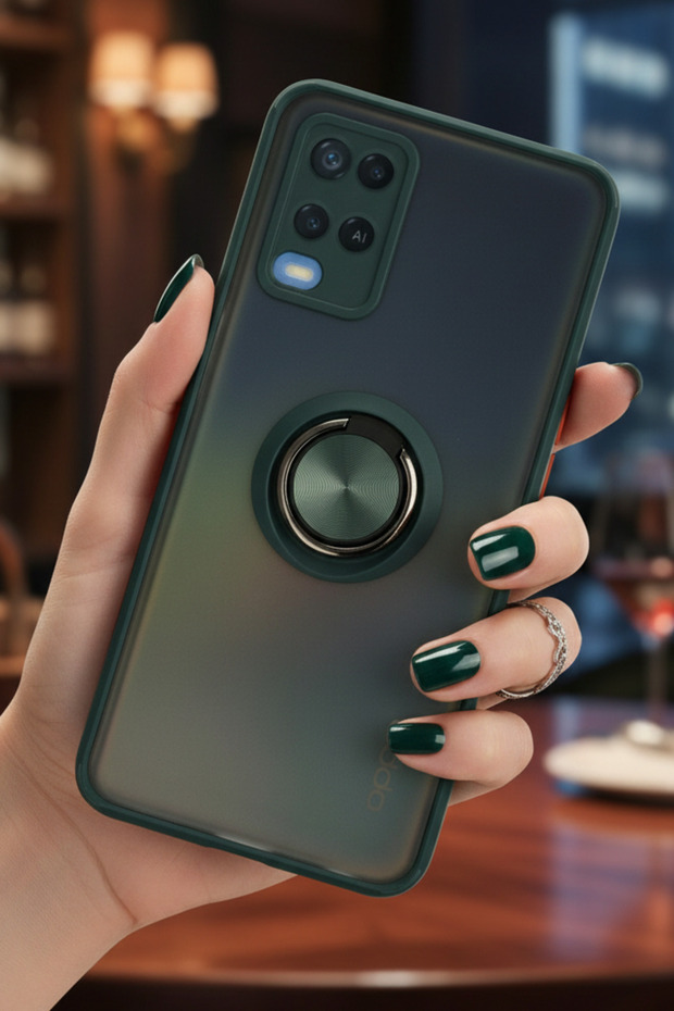 Ring Case with Camera Protection for Oppo A54 4g - Stain Resistant Matte and Durable Construction