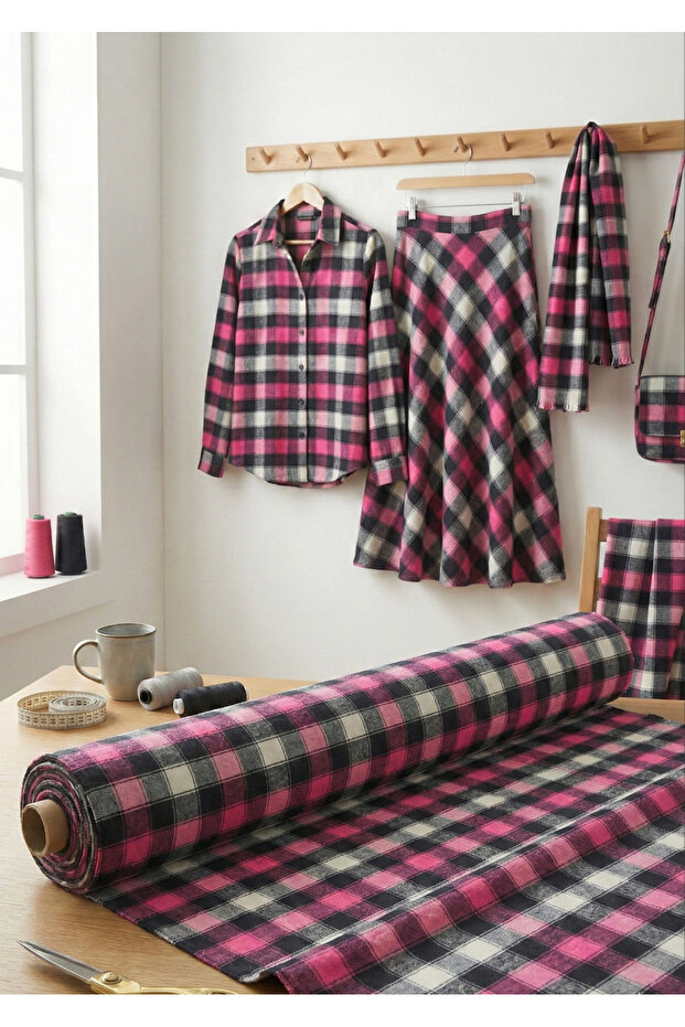 Wool Plaid Fabric – Thick Fabric for Winter |   Jacket, Coat, Skirt, and Trouser Rack