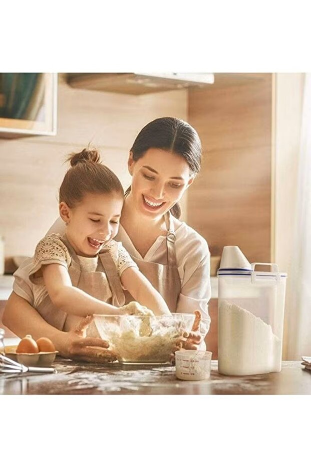 BLOOMING TIME Rice And Cereal Storage Container With Measuring Cup ...