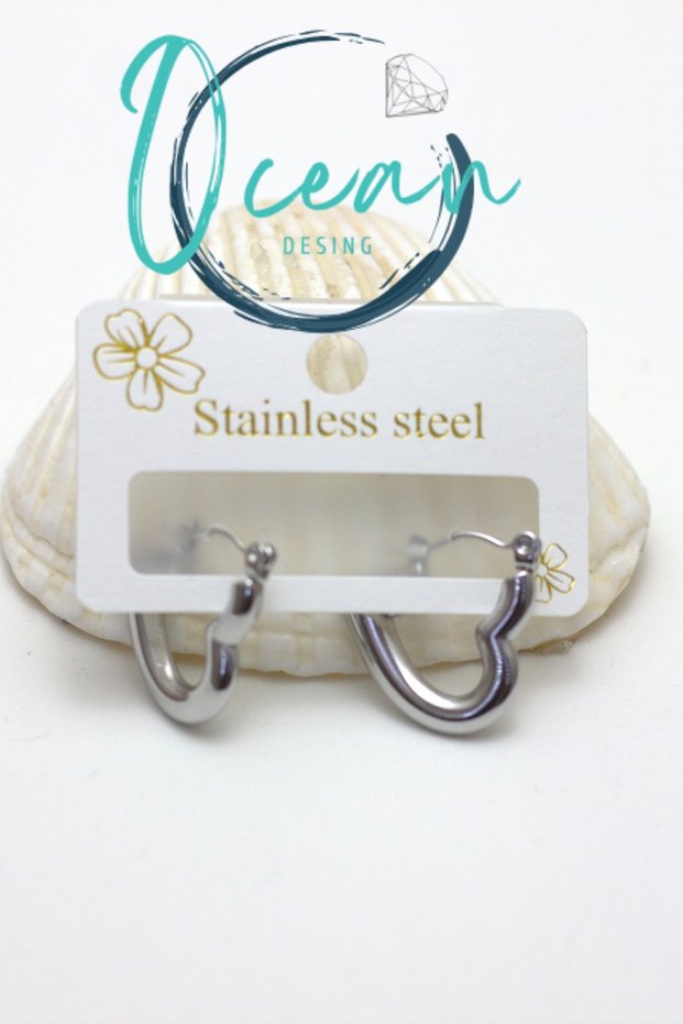 Steel Silver Color Hollow Bubble Heart Earrings – Women's Stainless Steel Jewelry