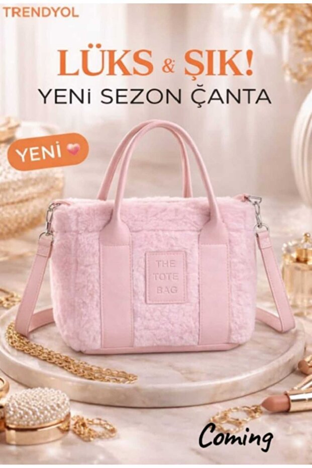 Kadın Günlük Peluş Askılı Çanta - 1