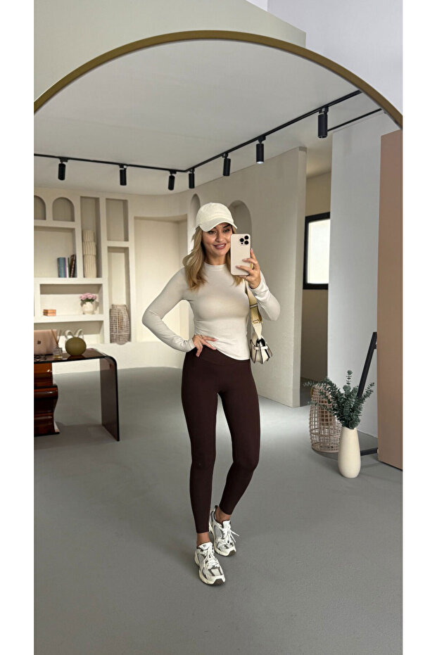Premium Series Shaping Effect Brown Modal Leggings