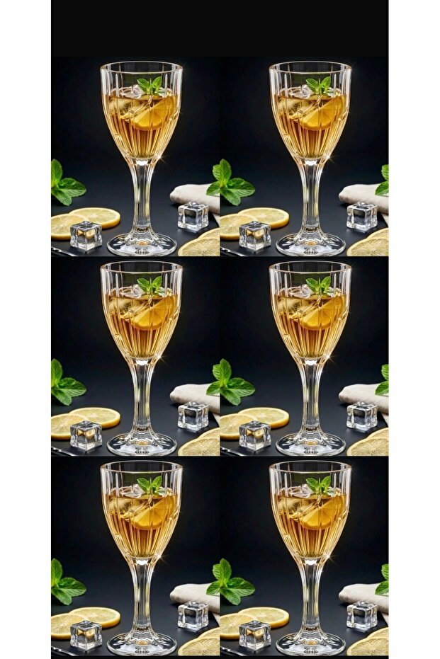 6 Pieces Lux Footed Coffee Side Water and Soft Drink Glass Presentation Glass 250 ml