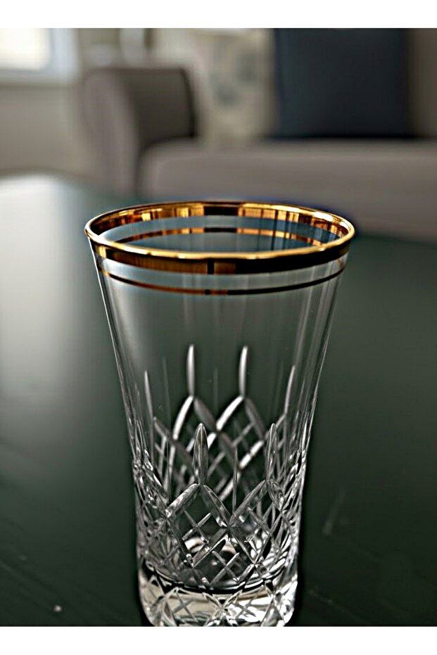 As7 Gold 420055 300 Cc Decorated Hand-Embroidered Water & Soft Drink Glass Set of 6