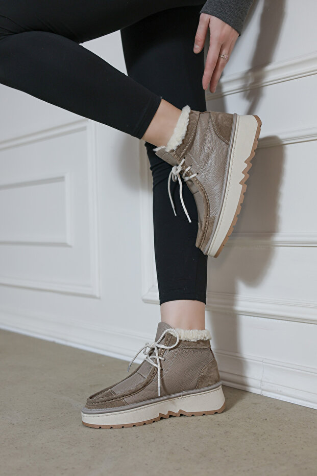 Hakiki Deri Kadın Kalın Taban Bot 409SZA3152 - 1