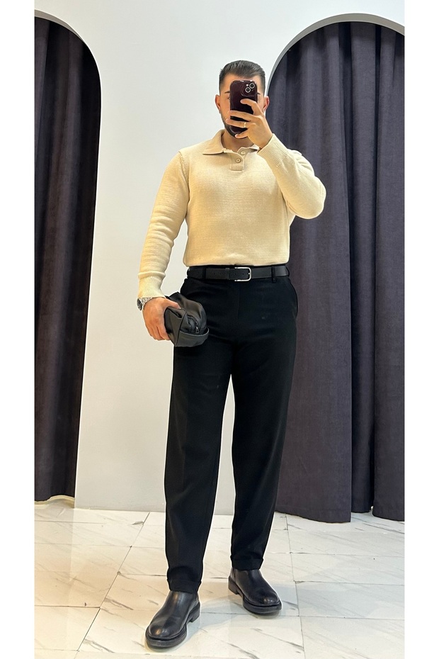 Premium Polo Neck Buttoned Sweater