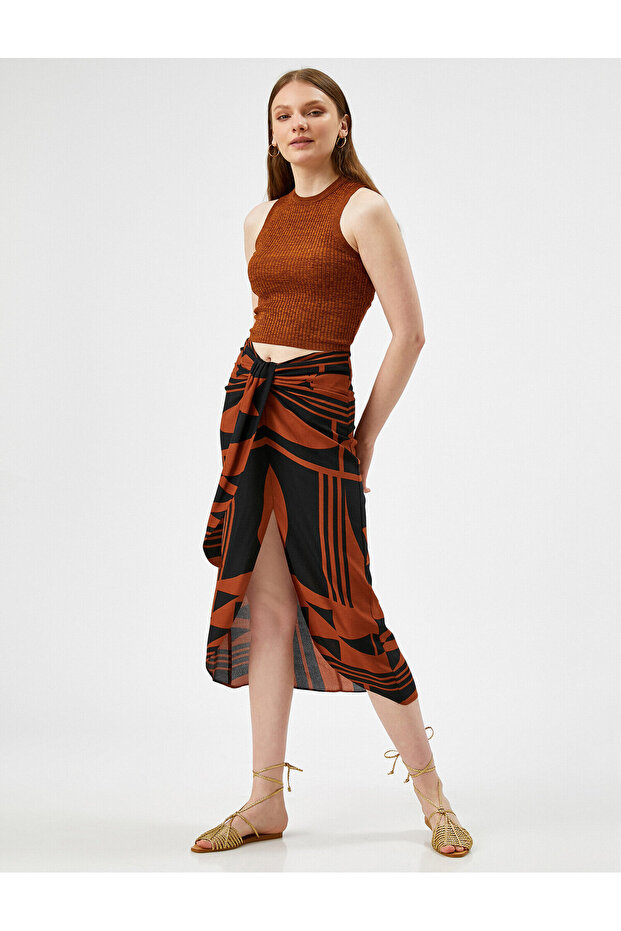 Slit Skirt Patterned - 1