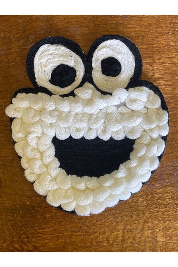 20X18 CM SESAME STREET CHARACTERS WOVEN RELIEF APPLIQUE PATCH White