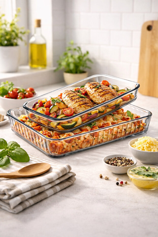 2-Piece Pyrex Rectangular Tray 090oa 061oa Fma192348 Fma03121 136