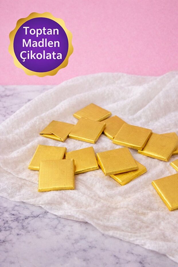 belchocolate Altın Sargılı Sütlü Madlen 100 Adet İkramlık Çikolata
