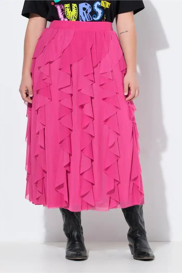 Women's Layered Design High Waist Elastic Waist Sports Stylish Curve Plus Size Tulle Skirt
