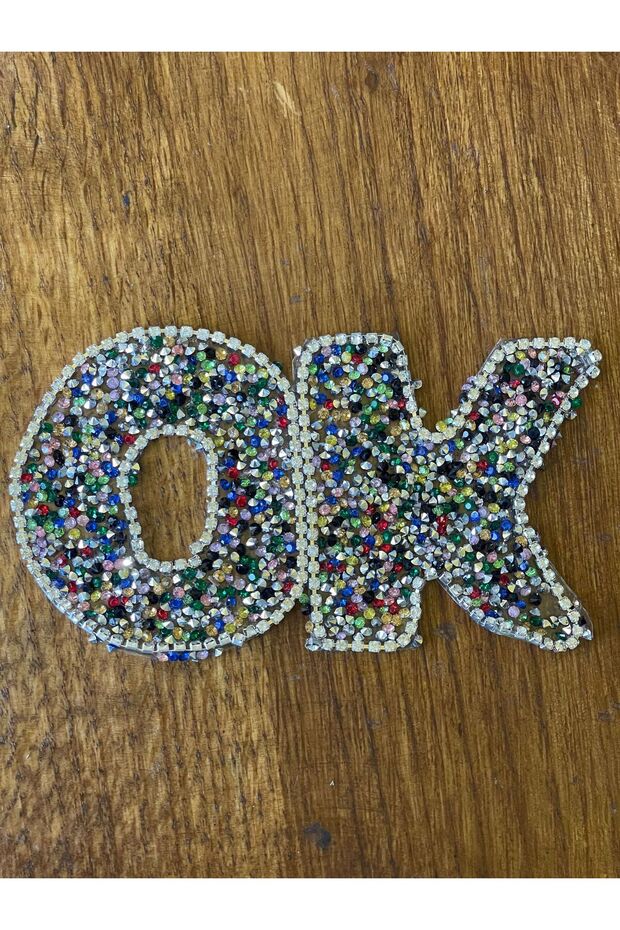 13X8 cm Iron-On Stone-Colored Arrow Lettering Embroidery Sewing Applique