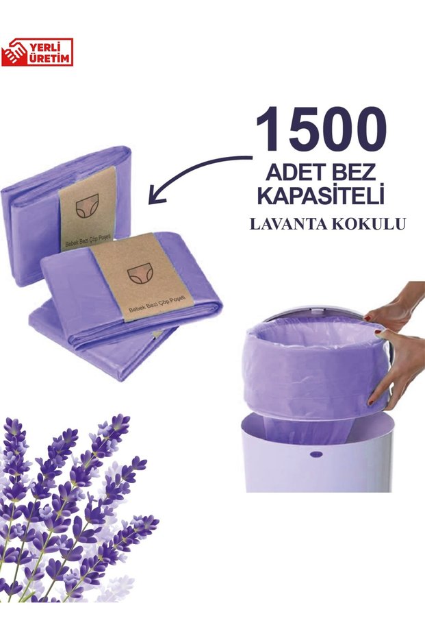 Compatible with Dirty Diaper Buckets |   3 Packages |   1500 Pieces of Lavender-Alternative Domestic Garbage Bags with a Cloth Capacity of 1500 Pieces