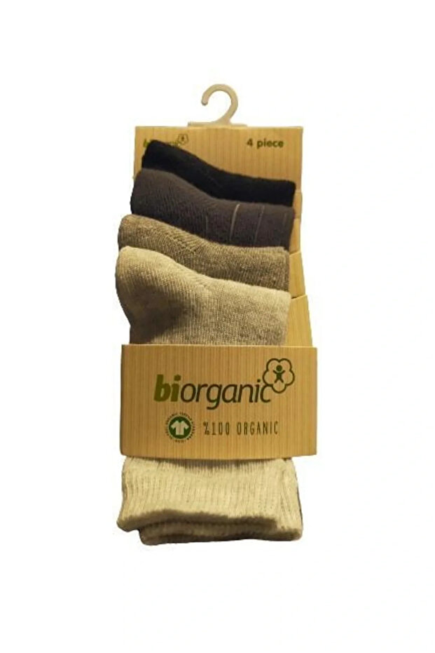 جوارب أطفال أساسية جديدة مكونة من 4 قطع من Biorganic 68387 رمادي