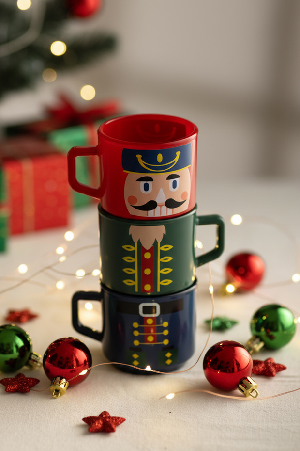 Nutcracker 3'lü Stackable Kupa Seti 180 cc - 3