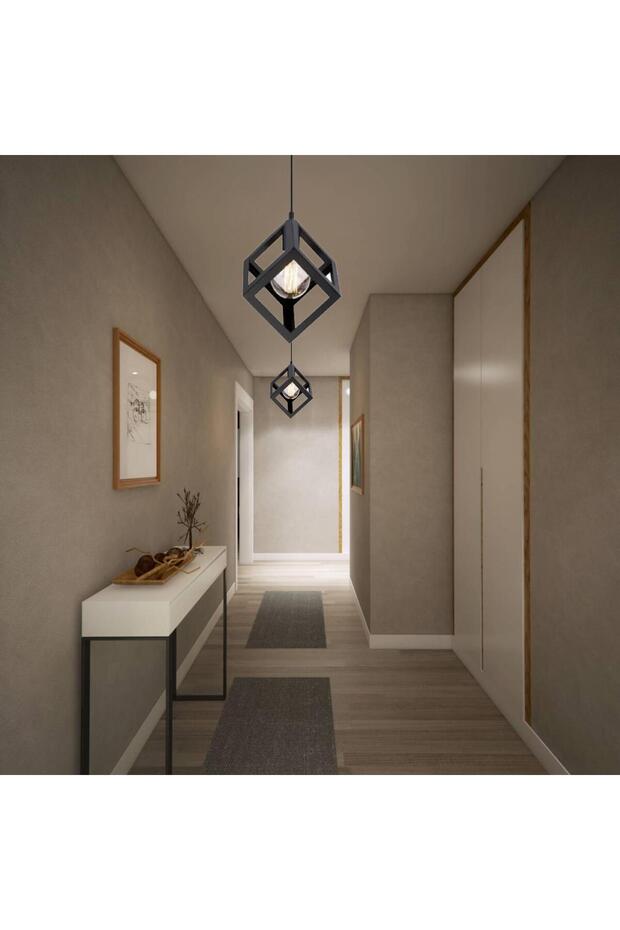 Cup Tekli Sarkıt Siyah Modern Retro Sarkıt Mutfak Salon Sarkıt Avize - 7