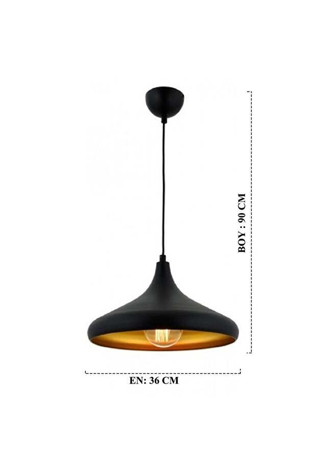 Pera Siyah Tekli Modern Retro Sarkıt Retro Salon Avize - 5