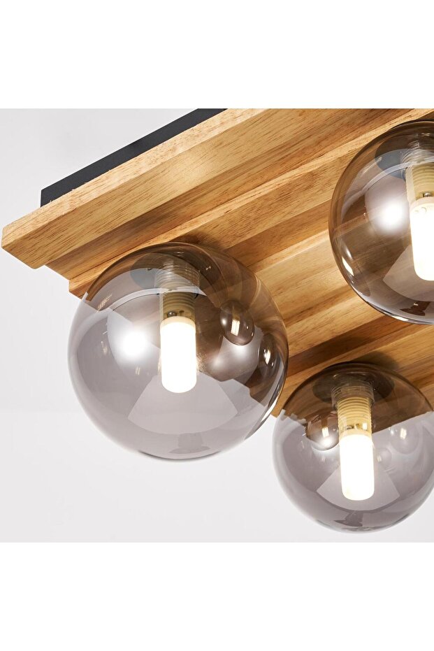 Meggy 4'Lü Ahşap Plafonyer Avize - 5