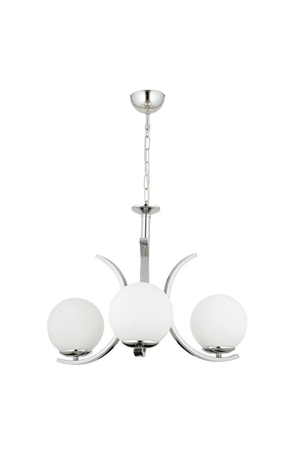 Plüton 3'Lü Krom Modern  Mutfak Salon Avize - 3