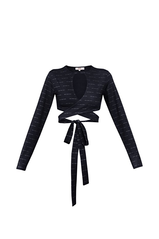 Siyah Frıda Bağlamalı Crop - 3