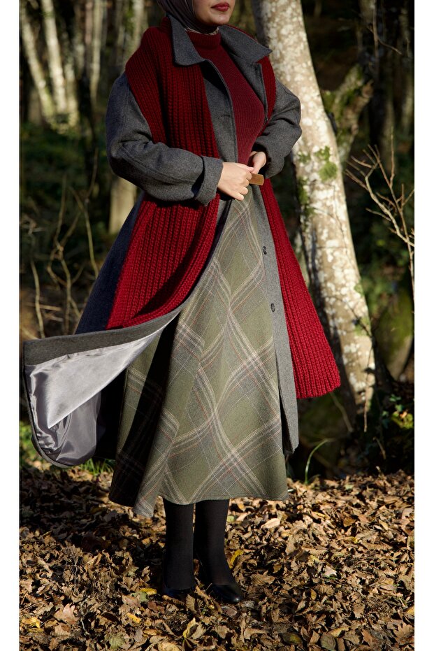 Retro Cashmere Coat Length 120 cm Trench Coat
