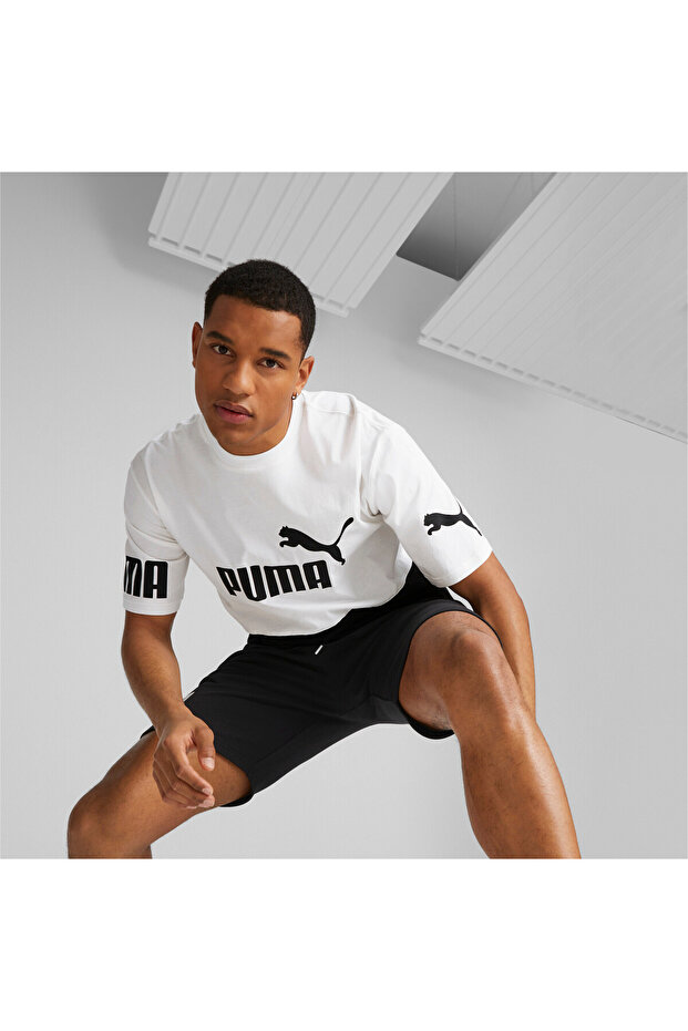 Mens POWER Colourblock T-Shirt - White