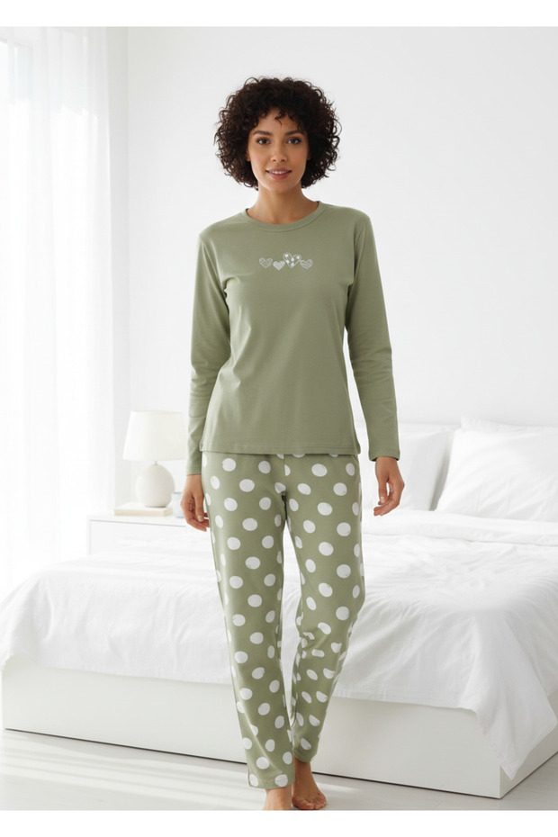Dowry Women's Cotton Long Sleeve Pajama Set 09-271