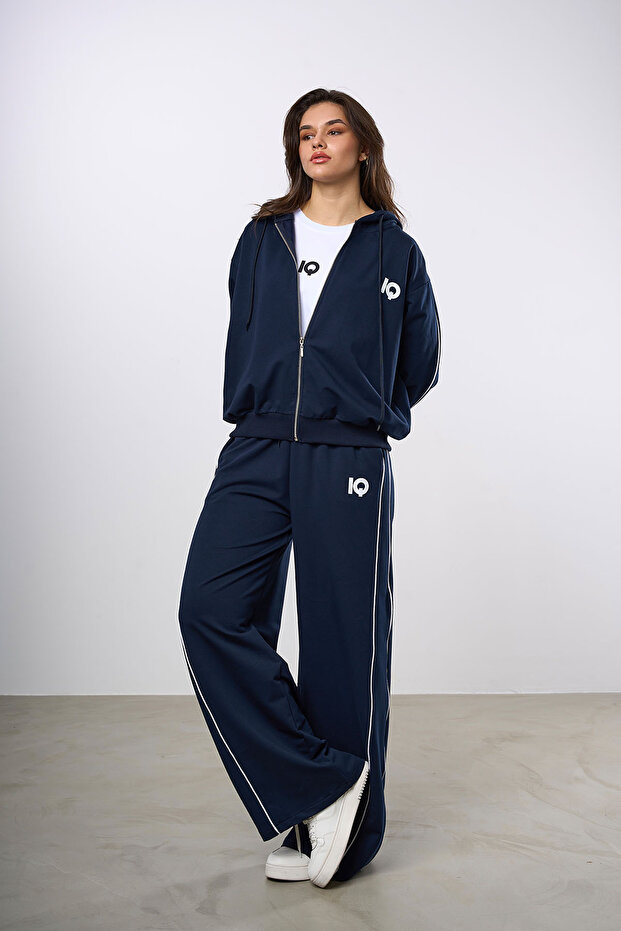 3lü Kapşonlu Eşofman Takım - Lacivert - 1