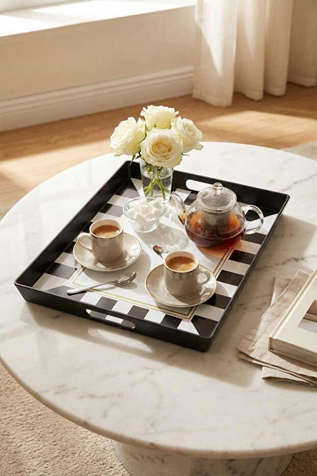 صينية مستطيلة ذات نمط أنيق ومقابض مريحة - 2