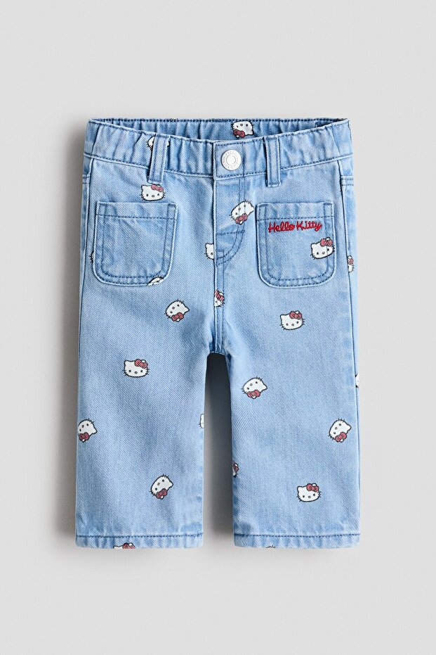 Baskılı Kot Pantolon - 1