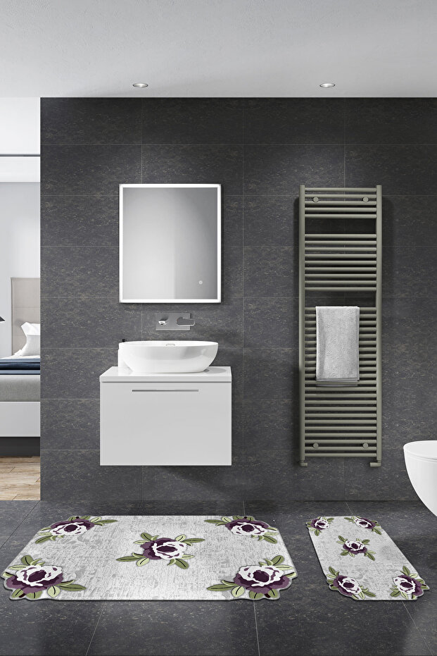 Orkide Laser Cut 2-Piece Bathroom Set St210Fg413Mr