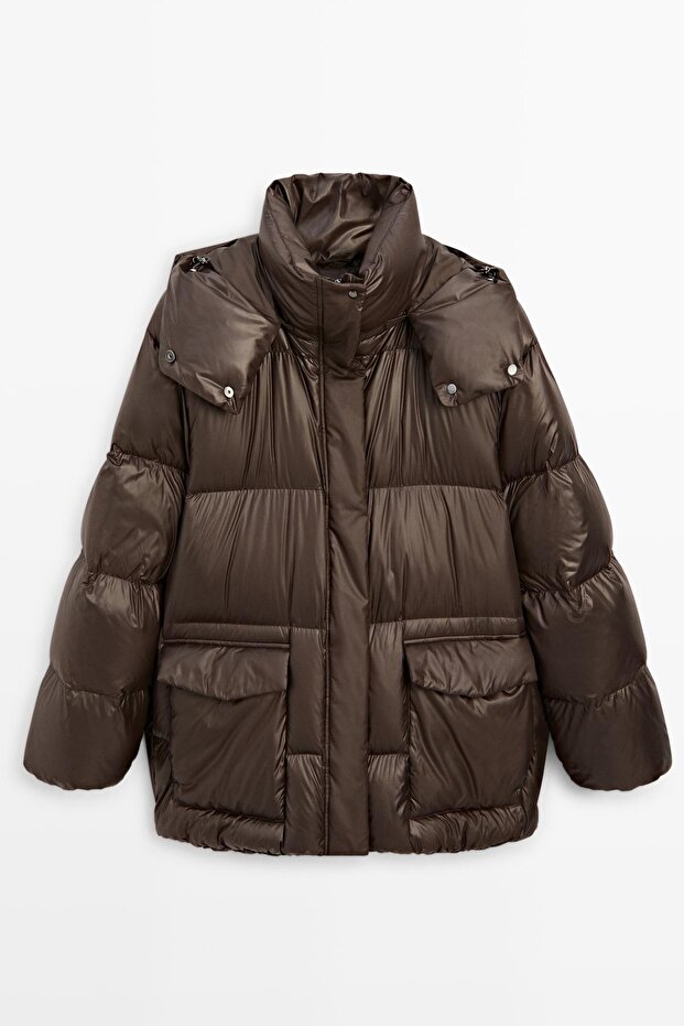 Parlak şişme mont - 4