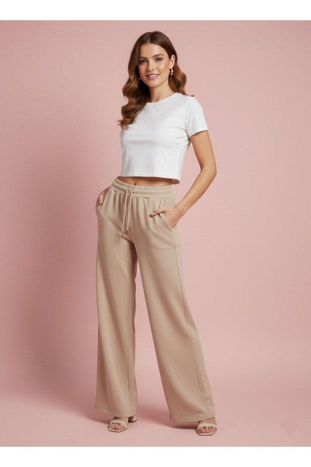 Women's Modal Touch Wide Loose Leg Comfortable Stylish Sweatpants Trousers