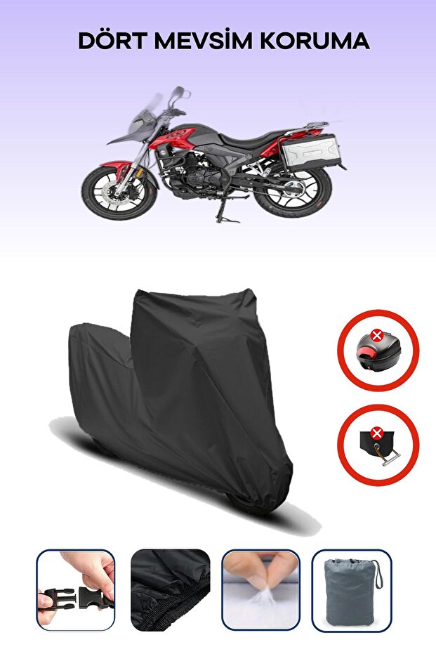 Black Rear Bag Lock Incompatible Mondial Rx1 Compatible Motorcycle Tarpaulin, 4 Seasons
