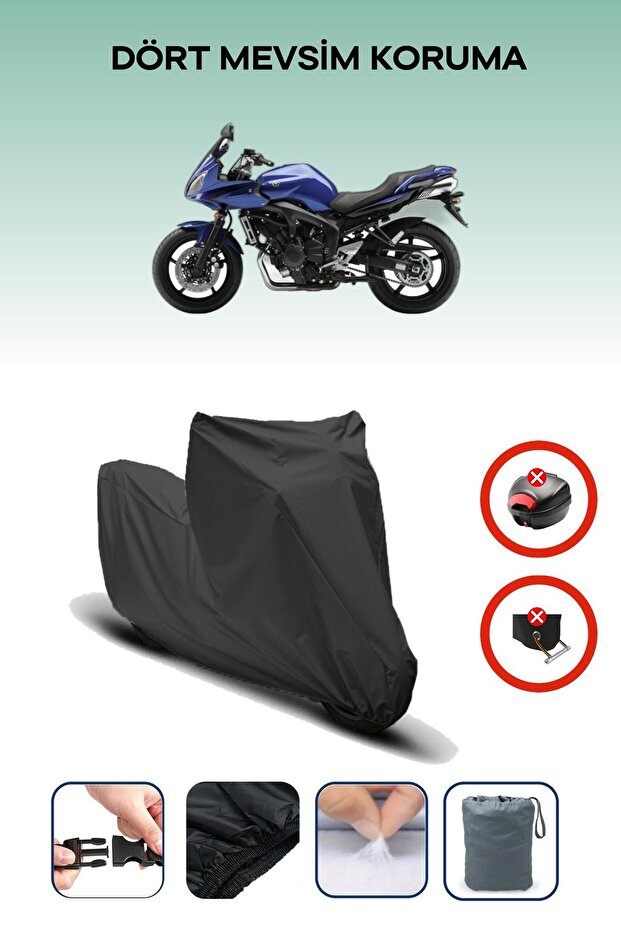 Black Rear Bag Lock Incompatible Yamaha Fz6 Fazer Compatible Motorcycle Canvas, 4 Seasons