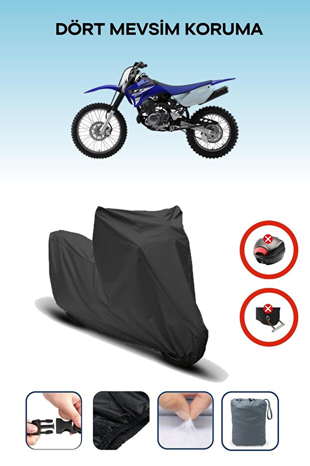 Black Rear Bag Lock Incompatible Yamaha Ttr 125 L Compatible Motorcycle Canvas, 4 Seasons