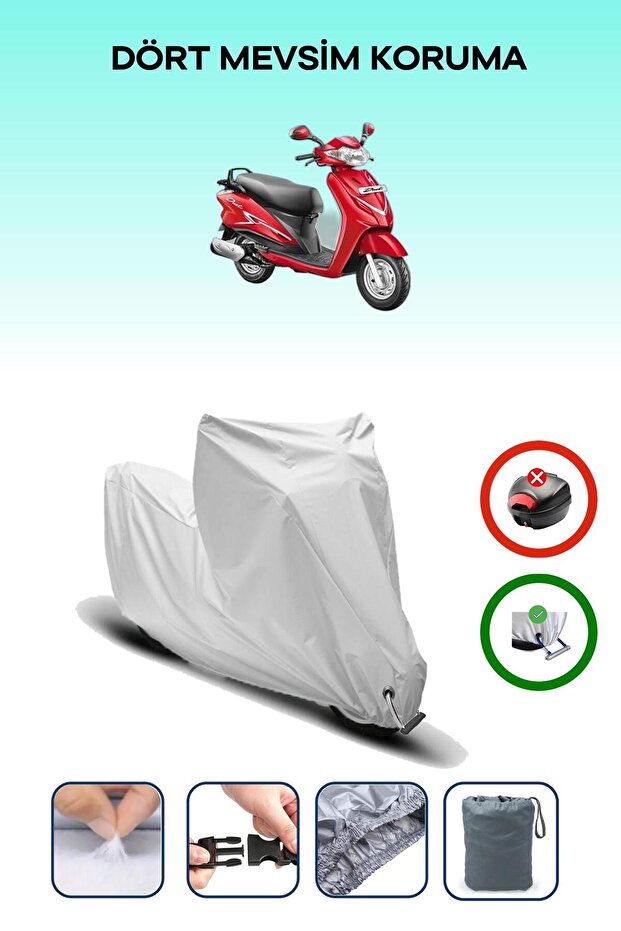 Gray Lock Compatible Hero Duet 110I Compatible Motorcycle Tarpaulin Waterproof