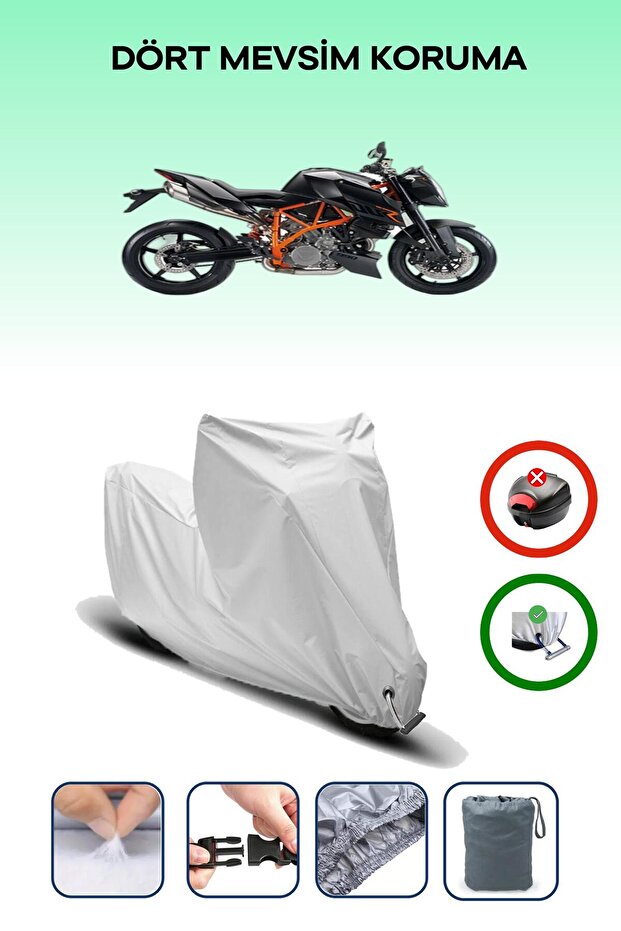 Grey Lock Compatible Ktm 990 Super Duke Compatible Motorcycle Tarpaulin Waterproof