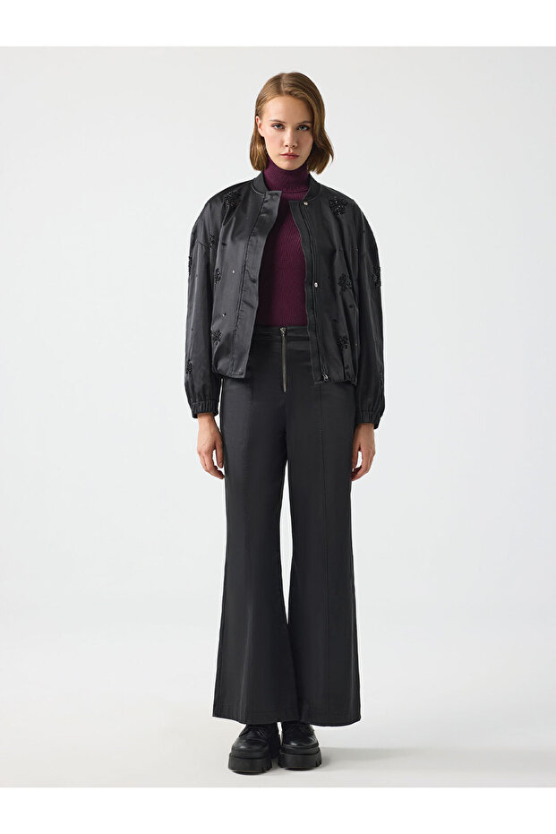 Jachetă bomber brodată din material parașută - 4