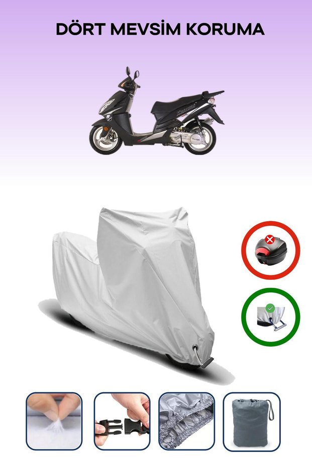 Gray Lock Compatible Kanuni Rokko 150 Compatible Motorcycle Tarpaulin Waterproof