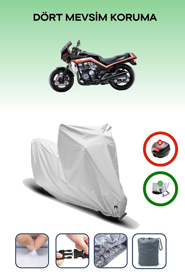 Grey Lock Compatible Honda Cbx 750 F Compatible Motorcycle Tarpaulin Waterproof