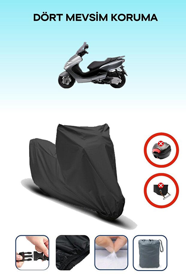 Black Rear Bag Lock Incompatible with Yamaha Majesty 180 Compatible Motorcycle Tarpaulin, 4 Seasons