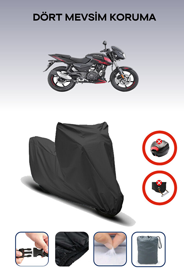 Black Rear Bag Lock Incompatible Bajaj Pulsar 180 Compatible Motorcycle Tarpaulin, 4 Seasons