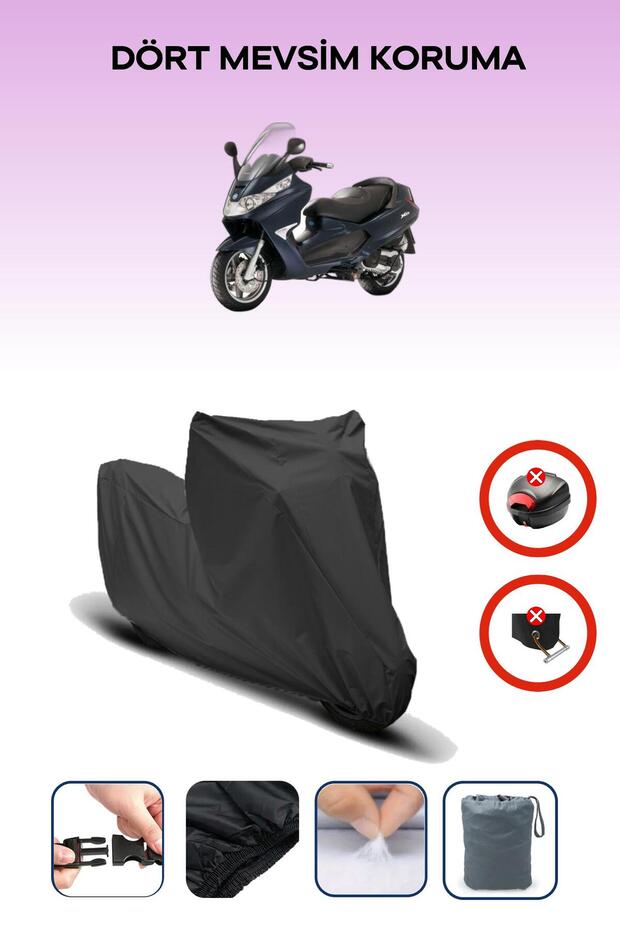 Black Rear Bag Lock Incompatible with Piaggio X8 400 Ie Compatible Motorcycle Tarpaulin, 4 Seasons