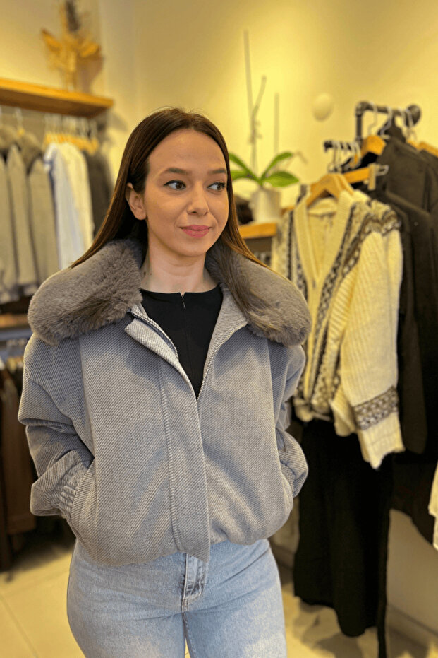 Kaşe Bomber Ceket - 2